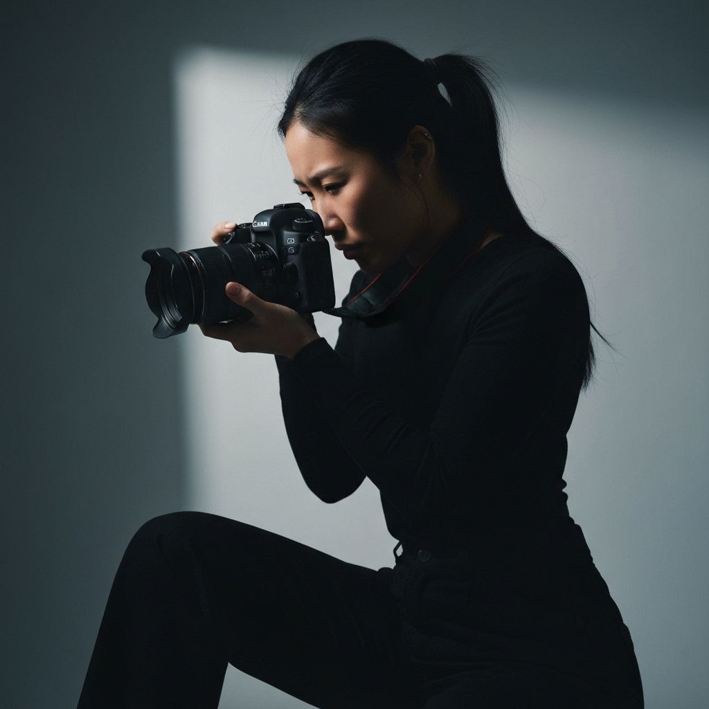 Fotógrafo profesional trabajando con cámara cinematográfica